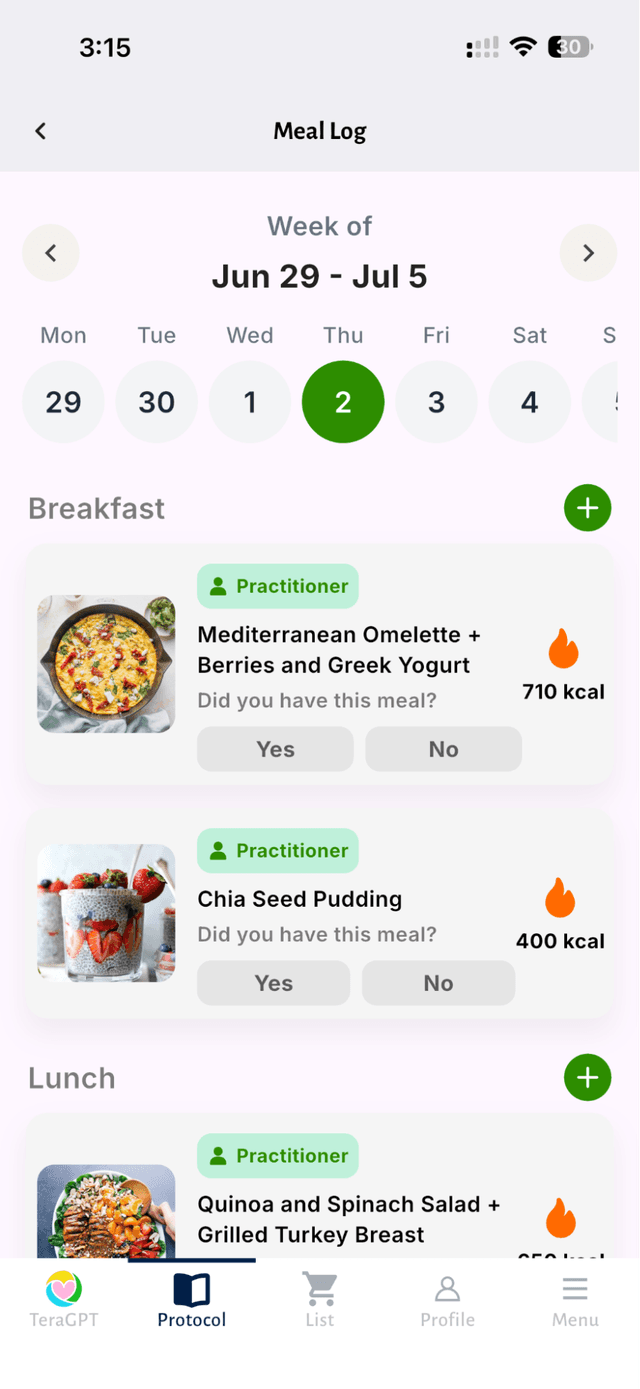 Nutrition protocol