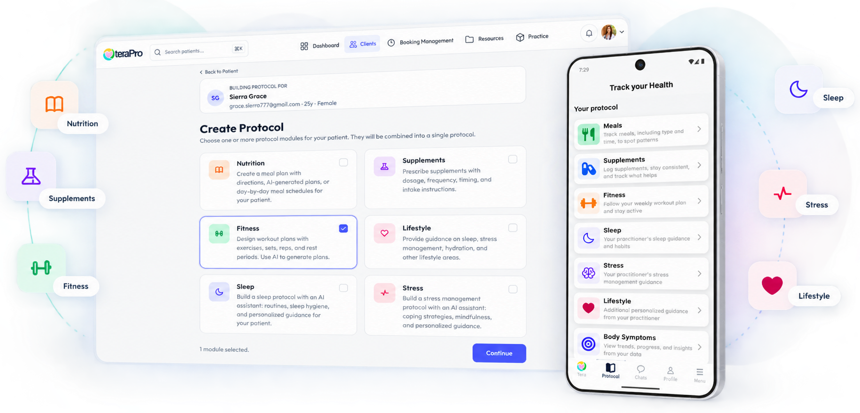 TeraHealth clinical protocol modules