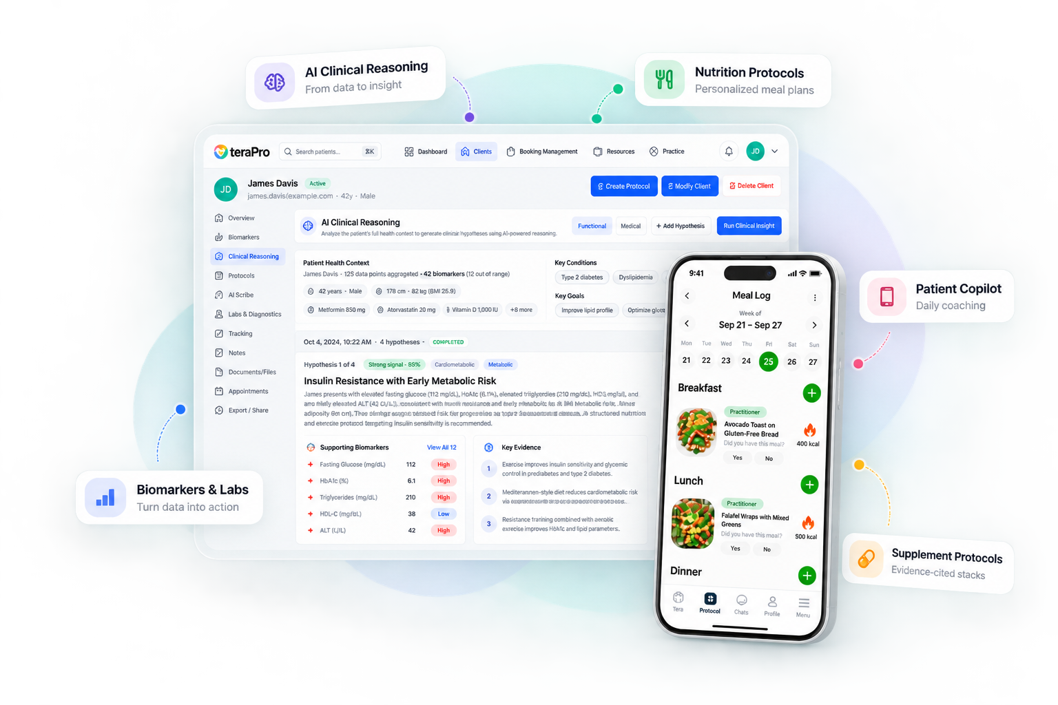 TeraPro clinical reasoning platform and Tera patient application